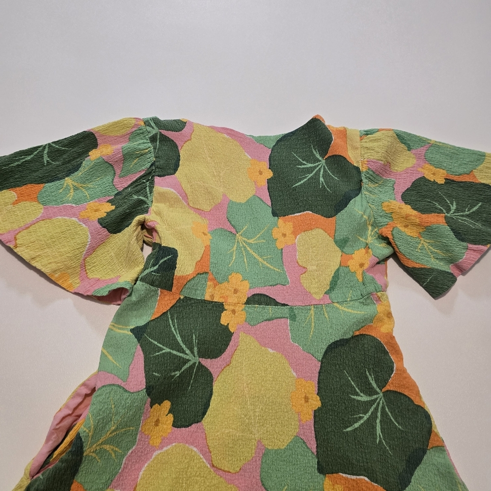 Kate Spade New York Cucumber Floral Swing Dress V-neck Short sleeves Size 4 - Picture 11 of 14